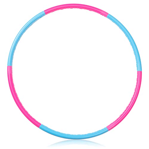 Liberry Kids Exercise Hoop, Detachable Fitness Rings for Workout, Adjustable Plastic Hoop for Home, Gym, Dance, Sport Toy Gift in Blue, Pink - size: 1 pack-6 pieces