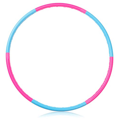Liberry Kids Exercise Hoop, Detachable Fitness Rings for Workout, Adjustable Plastic Hoop for Home, Gym, Dance, Sport Toy Gift in Blue, Pink - size: 1 pack-6 pieces