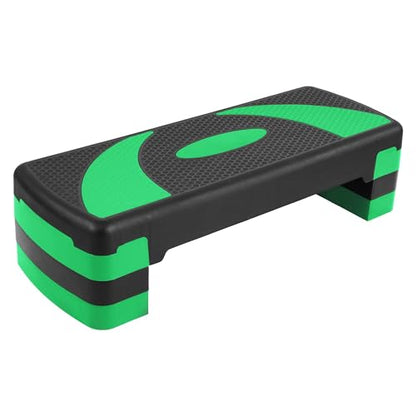 BalanceFrom 31-inch Aerobic Step Platform Trainer with 3 Adjustable Risers - color: Green