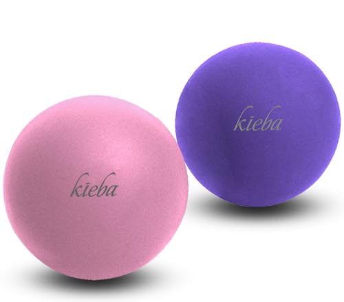 Massage Lacrosse Balls for Myofascial Release, Trigger Point Therapy, Muscle Knots, and Yoga Therapy. Set of 2 Firm Balls (Pink and Purple) - color: Pink and Purple