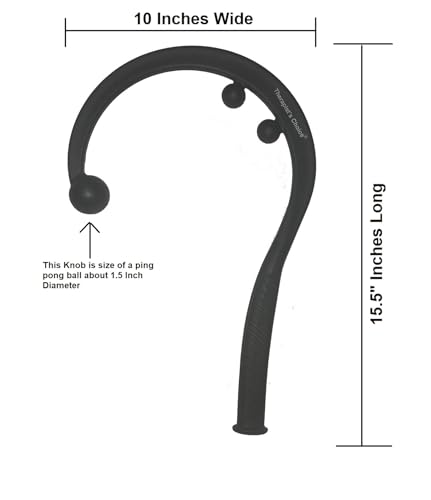 Therapist's Choice® Travel Size Pressure Point Hook Cane, Back and Neck Massager for Trigger Point Fibromyalgia Pain Relief and Self Massage, 15.5" Long, Perfect Size for Home, Office, Gym, Travel