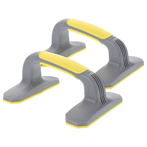Healifty 2Pcs Sturdy Plastic Push Up Bars with Non-slip Handles for Floor Exercise Home Workout Multipurpose Fitness Tool for Pushups Situps Squats and Strength Training