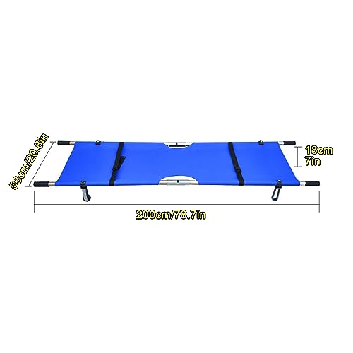 Portable Folding Stretcher - Aluminum Alloy Spine Board for Emerncy Use, Hospitals, Clinics, Home Care & Sports - Stainless Steel, 200x53cm - color: Aluminum Alloy