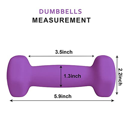 Balelinko Home Gym Equipment Workouts Strength Training Weight Loss Pilates Yoga Dumbbell Set, Weights for Women, Men, Seniors and Youth - color: Purple, style: 02-Pound,Pair