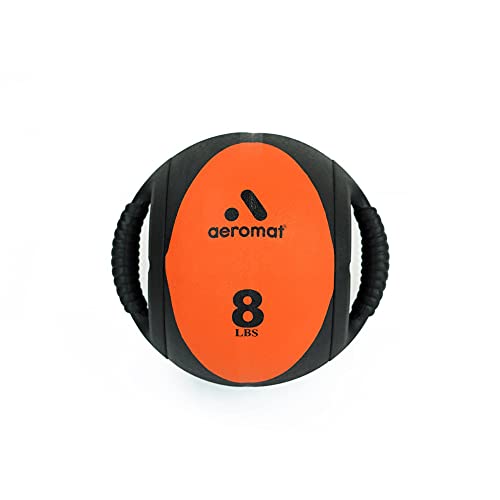 AEROMAT Dual Grip Power Medicine Balls for Abdominal Training and Rotational Movements - 9" Diameter - Weights Color-Coded