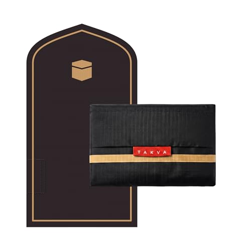 The Pocket Sejadah™ | Portable Foldable Travel Prayer Mat, Waterproof, Ramadan/Eid Gift, Perfect Muslim Gift, Pocket Size (Design in Japan, Made in Turkey) - color: Black