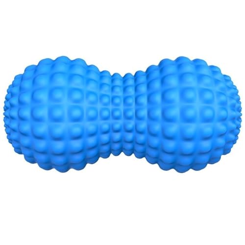 SELEWARE Peanut Massage Ball, Double Lacrosse Massage Roller Balls, Deep Tissue Massage Ball for Back, Neck, Shoulder, Spine, Legs, Hips, Peanut Roller Trigger Point Muscle Massage Relaxer (Blue) - color: Blue