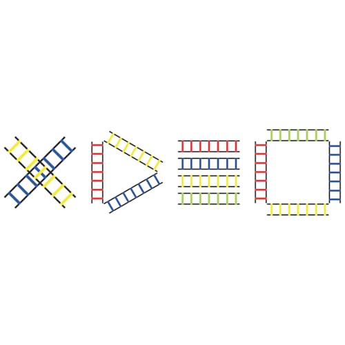 Champion Sports Sectioned Agility Ladder Set, Red/Yellow/Blue/Green, 6.5" x 16" Wide