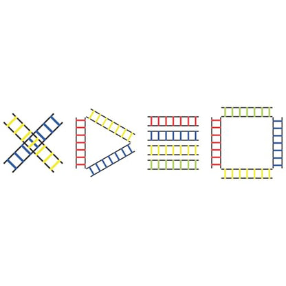 Champion Sports Sectioned Agility Ladder Set, Red/Yellow/Blue/Green, 6.5" x 16" Wide