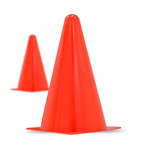JORESTECH 9" Inch Orange Cones for Sports Agility Traffic Field Road Soccer (Set of 12)