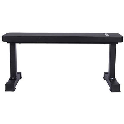 Steel Frame 600 Lbs Capacity Foam Padded Flat Weight Fitness Equipment Home Gym Freeweight Barbell Bench for Strength Full Body Exercise