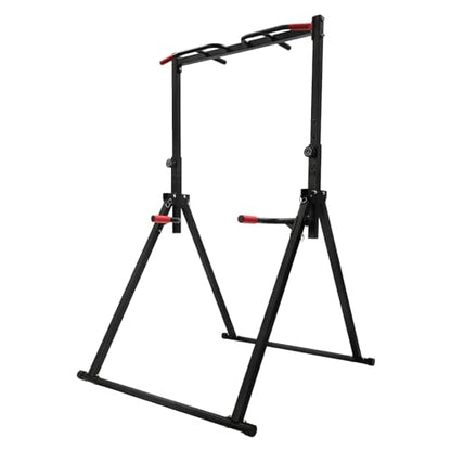 Foldable Power Tower Pull Up Bar Station, Pull Up Bars Adjustable Height Foldable Dip Station for Home Gym Workout, Heavy Duty for Strength Training, Bench Press and Leg Squats