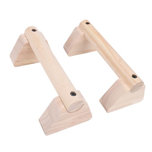 Focket Wood Push Up Bars, Adjustable Width Sturdy Parallettes Bars, Handstand Trainer with Non Slip Base and Grip Pads for Home Fitness Strength Training Workout - size: 20cm