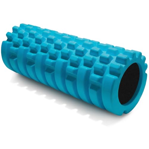 321 STRONG Patented 3-Zone Massage Roller, Medium Density for Exercise - color: Aqua