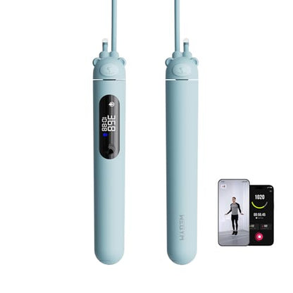 WeGym Smart Jump Rope with App Tracking, LED Display and Jump Counter - color: Blue