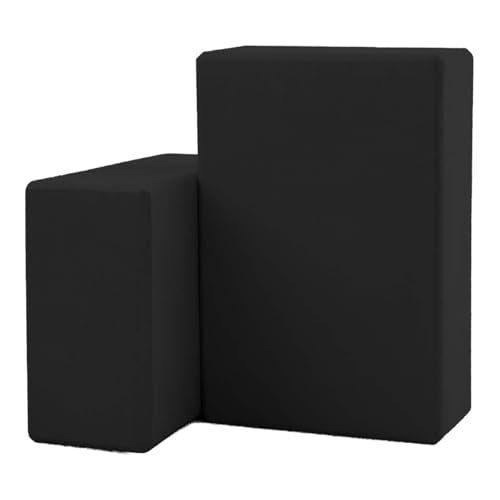 Yoga Blocks 2 Pack, Lightweight Premium EVA Foam Yoga Blocks, Non Slip Supportive Foam Blocks for Yogi, Pilates, Stretching and Meditation, Women Men Yogi Beginners Accessories - color: Black