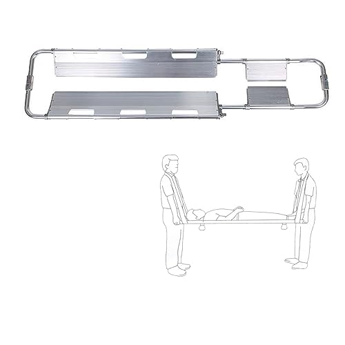 Aluminum Alloy Folding Stretcher, Emerncy Spine Board with Safe Str - Lightweight Mcal Stretcher for First Aid & Trauma Response