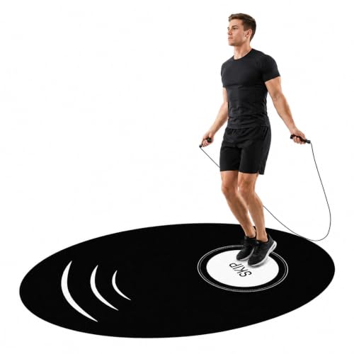 Jump Rope Mat，35.4 x 55.1 inch High-Density Rubber Exercise Mat, Non-Slip and Shock-Absorbing, Suitable for Indoor and Outdoor Home Gym Workouts.