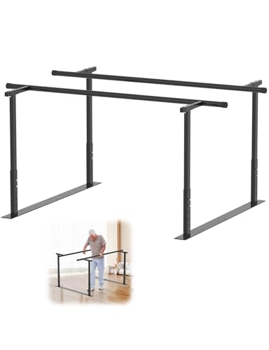 YEEZOO Parallel Bars for Physical Therapy 7FT, Adjustable Height & Width Walking Assist bar for Rehabilitation & Walking Balance Issues(7FT/214cm) - size: 7FT Length