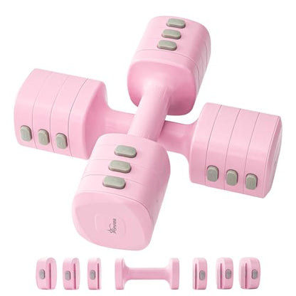 2-in-1 Adjustable Kettlebell Dumbbell Set for Women - color: Pink, style: Pair