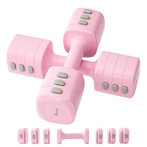 2-in-1 Adjustable Kettlebell Dumbbell Set for Women - color: Pink, style: Pair