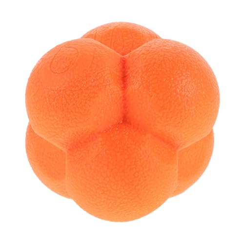 Cabilock Reaction Ball Hexagonal Speed Training Ball 7cm Orange Rubber Agility Reflex Trainer for Hand-Eye Coordination Goalkeeper and Baseball Softball Practice