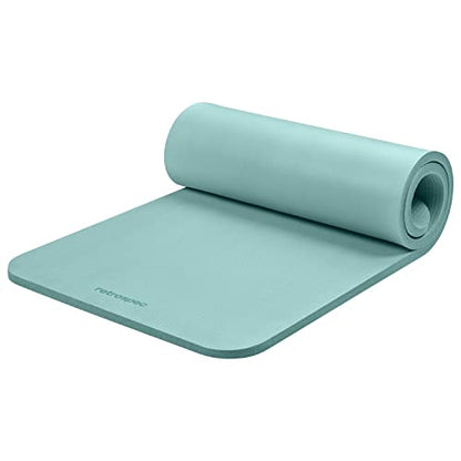 Retrospec Solana Yoga Mat 1" Thick w/Nylon Strap for Men & Women - Non Slip Exercise Mat for Home Yoga, Pilates, Stretching, Floor & Fitness Workouts