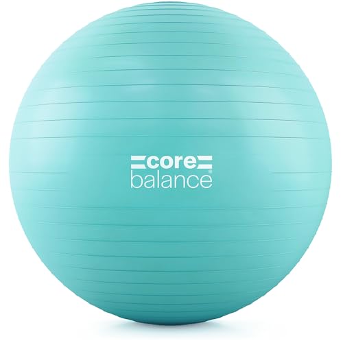 Core Balance Exercise Ball, Stability Ball for Yoga, Pilates and Fitness, Gym Ball for Home Gym and Office Chair, Training, Physical Therapy, Anti Burst, Pump Included, 55cm 65cm 75cm 85cm - color: Teal, size: M (19–22in | 48–55cm)