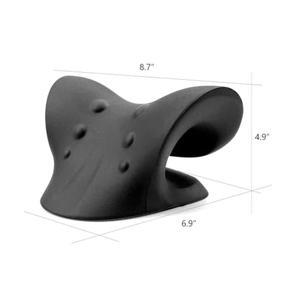 RESTCLOUD Neck and Shoulder Relaxer, Cervical Traction Device for TMJ Pain Relief and Cervical Spine Alignment, Chiropractic Pillow, Neck Stretcher (Black) - color: Dblack