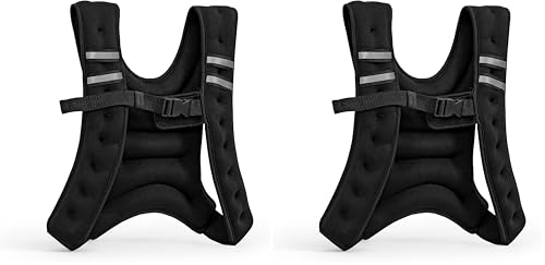 TONE Fitness Weighted Vest for Men & Women - Workout Vest for Walking, Running, Cardio & Strength Training | 8 lb or 12 lb Options | Multiple Colors - style: 12 lbs (Pack of 2) - Black