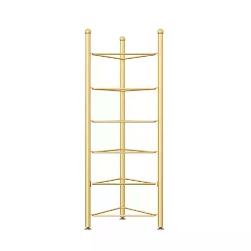 3/5/6/7 Tier Floor Stand Storage Organizer Exercise Half Balance Ball Storage Rack, Home Gym Workout Equipment for Bosu Slam Bowling Medicine Balls(Gold,6 Layer - 63in) - color: Gold, size: 6 layer - 63in