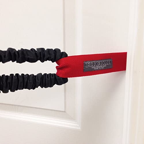 Fitness Door Anchor for Resistance Bands - Secure and Durable Home Gym Workout Equipment for Strength Training and Resistance Exercises - Solid Nylon Strap Easy to Install and Portable, Black
