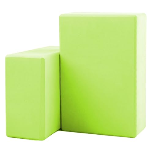 Yoga Blocks 2 Pack, Lightweight Premium EVA Foam Yoga Blocks, Non Slip Supportive Foam Blocks for Yogi, Pilates, Stretching and Meditation, Women Men Yogi Beginners Accessories - color: Green