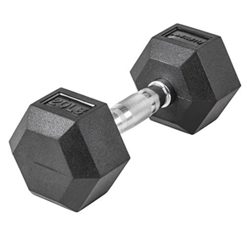 Lifeline Fitness Hex Dumbbells, Rubber Wrapped Hex Dumbbells, Premium Quality, Ergonomic Knurled Handle, Dumb Bells for Exercise, Home Gym Exercise Weights - style: 20 lb