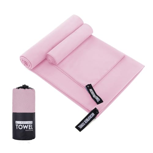 Microfibe Sports Towels Quick Dry Towel Lightweight Microfiber Travel Towels w/Bag - Fast Drying Towel Set, for Beach, Gym, Sports, Yoga & Swim Use, Pink16x32 inch(1Pcs) - color: Pink, size: 16x32