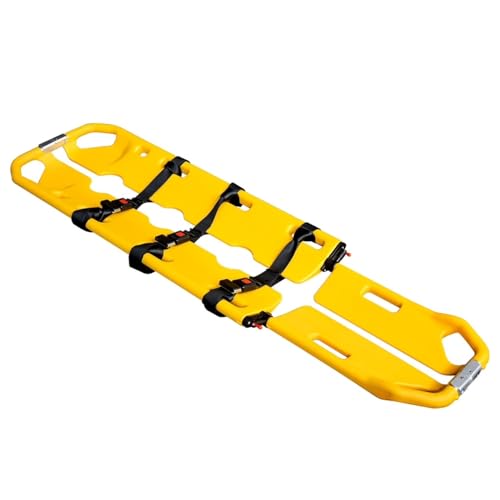 LINE2design Scoop Stretcher - EMS Medical Folding Stretcher 400lb Load Capacity Emergency Portable Travel Size Patient Transport Adjustable Lightweight Immobilization Board - Yellow