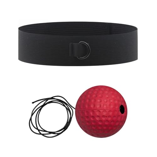 Boxing Reflex Ball with Adjustable Headbands,MMA Training Equipment,Punching Ball,Perfect for Fight Reaction,Hand Eye Coordination,Punching Speed,Agility,for Adults and Kids - color: Red Hard