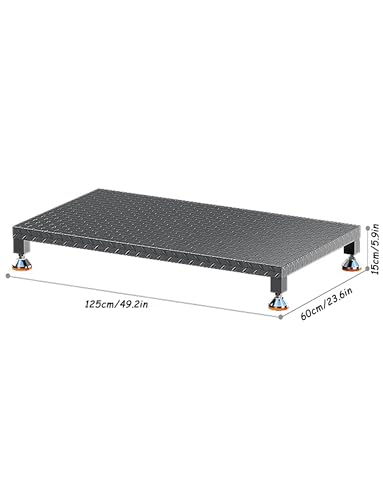 Industrial 15cm Step Platform - Slip-Resistant Grey Work Pedestal for CNC Machines & Outdoor Use on Deck/Shed/Patio(125x60x15cm) - size: 49.2" x 23.6" x 5.9"