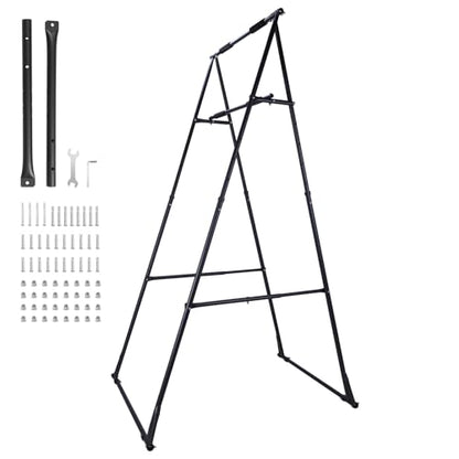 Foldable Free Standing Pull Up Bar Stand Power Tower Workout Station Dip Bar Adjustable Pullup Fitness Equipment for Home Gym