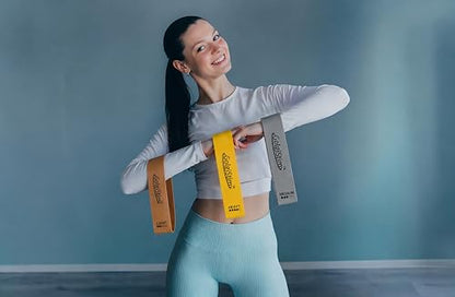 3 Pack Resistance Bands Set - Gold/Silver/Bronze Power Bands for Workouts, Exercise, Strength Training, Pull Up Assist, Physical Therapy & Home Gym - Fitness Bands by GolgiStim