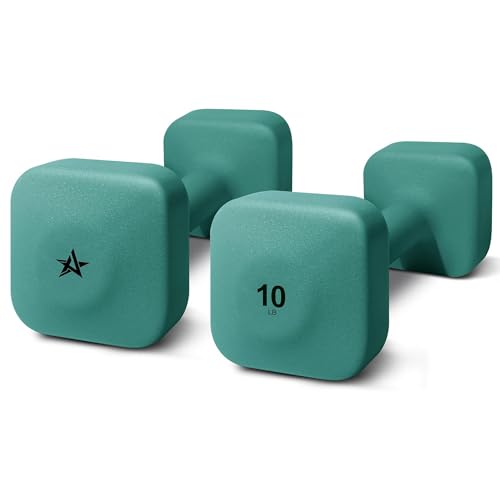 Yes4All Square Neoprene Dumbbell Set for Women/Men, Workout Hand Weight Dumbbells Set of 2, 2lb - 20lb with 4 Colors, Anti-Roll, Anti-Slip Exercise Dumbbells Weights for Home Gym,