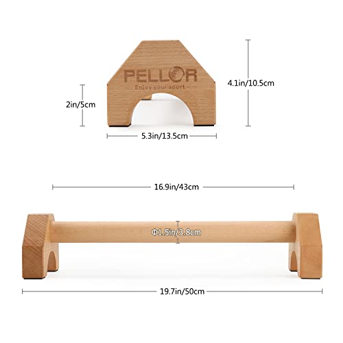 Pushup Stands - Wooden Push Up Bars Gym Gear Equipment with Anti-Slid Mat Workout Solid Exercise Women Men Portable Fitness