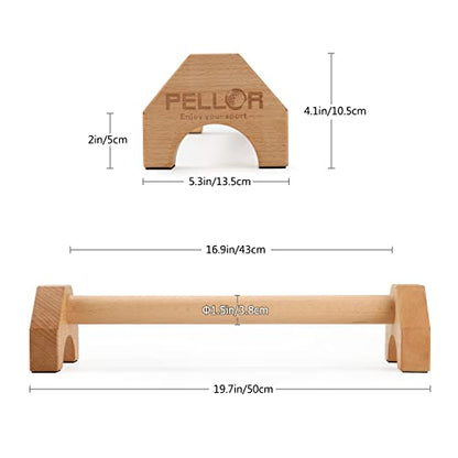 Pushup Stands - Wooden Push Up Bars Gym Gear Equipment with Anti-Slid Mat Workout Solid Exercise Women Men Portable Fitness