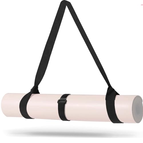 Yoga Mat Carrier Strap - Adjustable Thick and Wide Strap for Carrying Mat or Stretching, Black