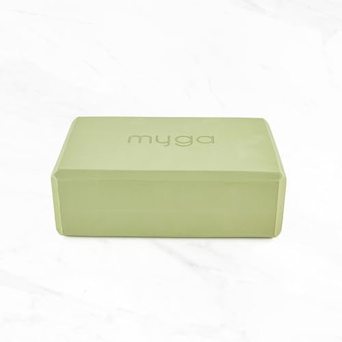 MYGA Yoga Block,Lightweight EVA Foam Yoga Brick,High Density Non-Slip Block for Yoga Poses, Pilates, Balance and Flexibility - color: Moss