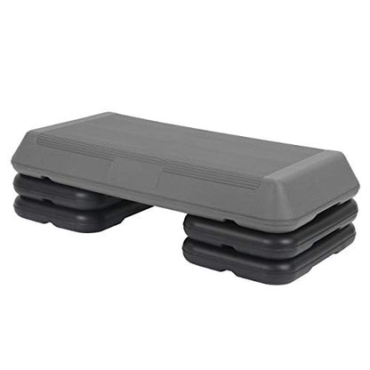 JungleA 28.5'' Exercise Step Platform Aerobic Stepper Workout Step Up Box for Home Gym, Circuit Size Steppers Bench, 4 Stackable Risers, 3 Levels 4"-6"-8" Height Adjustable Fitness Stair