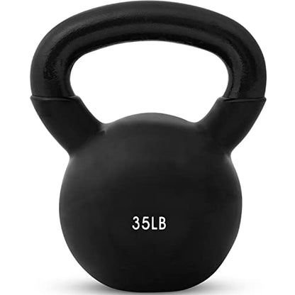 JFIT Kettlebell Weights Vinyl Coated Iron - style: 35lb (Black)