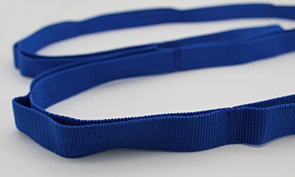 RangeMaster Stretch Strap with Exercise Guide│ Versatile Multi-Loop Strap Perfect for Yoga, Pilates, and Physical Therapy │ Portable │ Helps Improve Flexibility - color: Blue