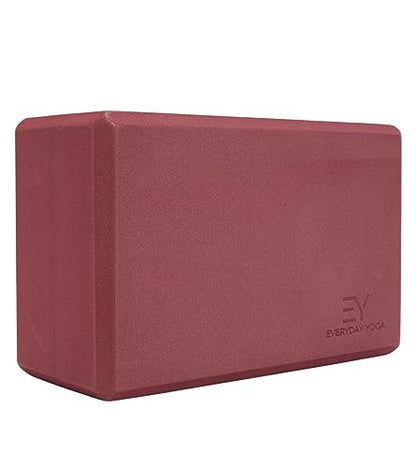 Everyday Yoga Premium Foam Block - Non-Slip High-Density Yoga Block for Balance, Stability & Stretching, EVA Foam Support, Multi Colors (Single Block)
