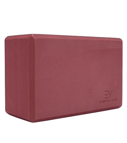 Everyday Yoga Premium Foam Block - Non-Slip High-Density Yoga Block for Balance, Stability & Stretching, EVA Foam Support, Multi Colors (Single Block)